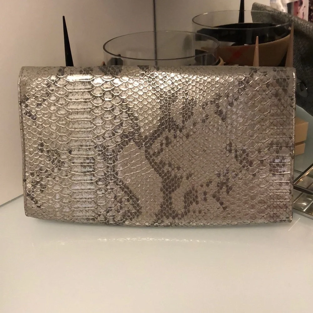 H&M Silver Snakeskin Clutch